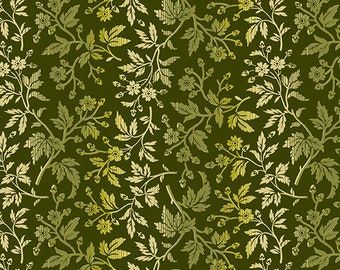Tissu patchwork, collection "Green Thumb" créée par Edyta Sitar. Distribuée par Makower. Tissu 100 % coton.