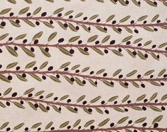 Canvas Olives cotton fabric Oeko-Tex for making clothes, bags, cushions - Katia