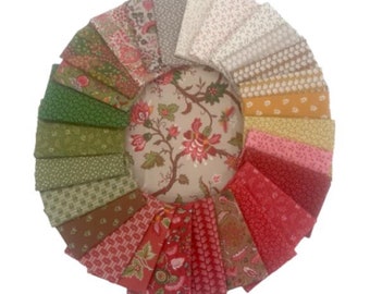 Renee Nannemam fabric. "Gingerlily" collection. Pack of 28 fat quarters. Distributed by Makower. 100% cotton fabric.