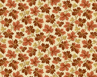 Tissu patchwork, collection "Autumn woods".  Distribuée par Makower. Tissu 100 % coton.