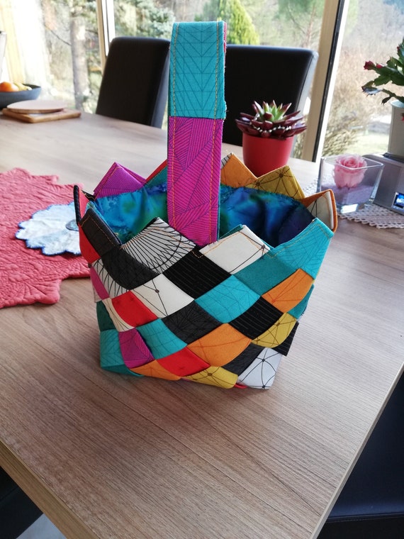 Tuto Panier En Tissu Avec Des Jelly Rolls Patron Patchwork Etsy