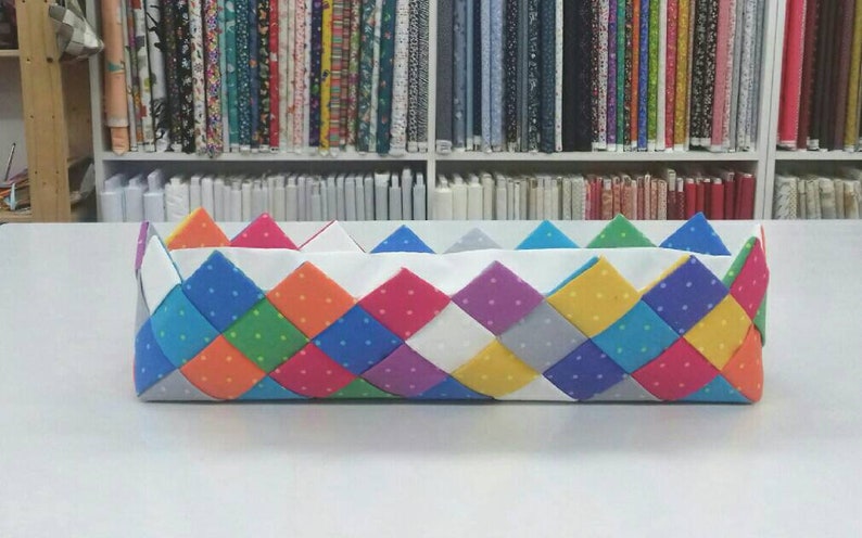 Quilt Roll Oléron 20 strips of polka dot fabric for patchwork and weaving Multicolored, Blue, pink, gray, white, orange, green image 5