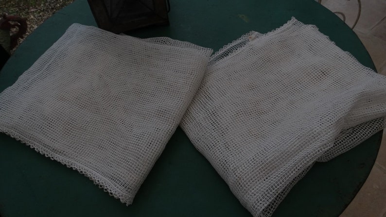 White old Lace Curtains Lace Curtains old window curtains pair French vintage fabric pair antique curtains curtains white vintage
