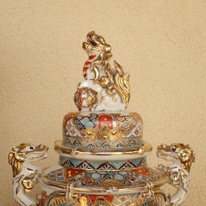 Japanese Satsuma Double Handle Censer - Meiji Period Original