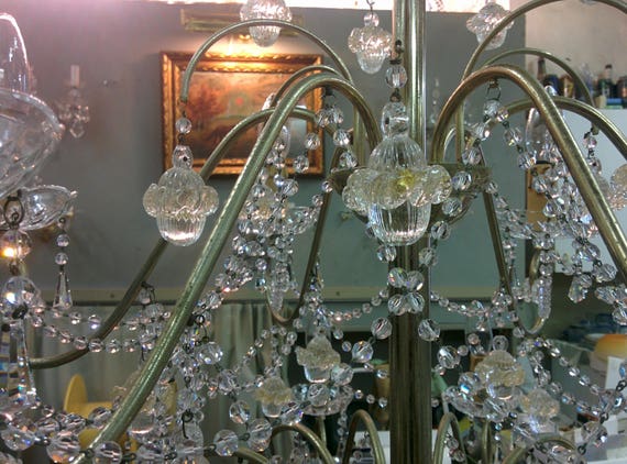 Drop Chandelier in Green Clear glass Original Murano Glass OMG Drop Chandelier in Green Clear glass Original Murano Glass OMG