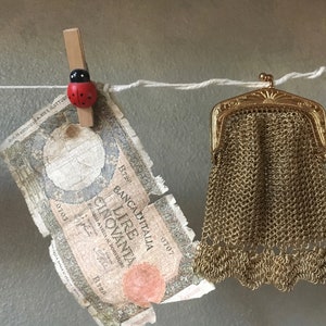French Art Nouveau Gold Plated Mesh Coin Purse