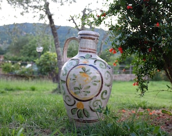 Antique Sicilian Majolica "Quartara" made in Caltagirone in 1870 (as old as Italy!!)