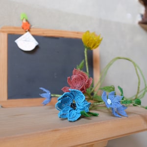 Antique Glass Beaded Flowers -- Vintage Colourful Bouquet