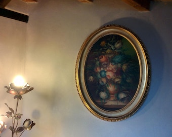 Baroque-Flemish still life - Vase of Flowers - Oil on Canvas