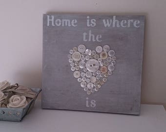 Tableau décoratif "Home is where the heart is"