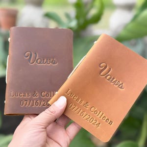 Vow books set of 2, Leather Wedding Vow Booklets, His and Her Vow books, Bridal Shower Gift, Wedding gift, Couples Books
