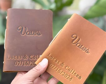 Vow books set of 2, Leather Wedding Vow Booklets, His and Her Vow books, Bridal Shower Gift, Wedding gift, Couples Books