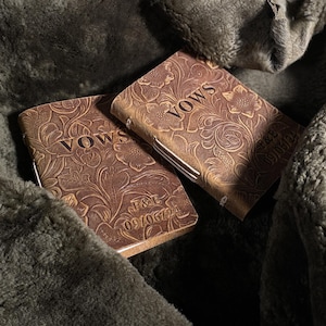 Personalized Leather Wedding Vow Book, His Vows or Her Vows Customized with Name and Date, Personalized Gift
