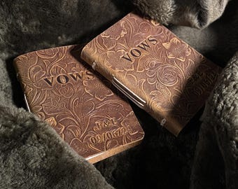 Personalized Leather Wedding Vow Book, His Vows or Her Vows Customized with Name and Date, Personalized Gift