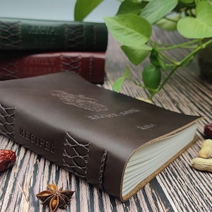 Recipe Book, Personalized Leather bound Cookbook, Gift for him, Gift for her, Gift for Mother, Anniversary Gift