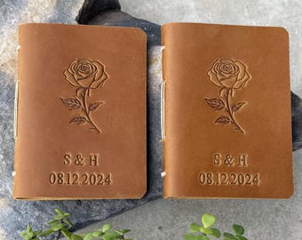 Livres de vœux de mariage en cuir fabriqués à la main, souvenir en relief