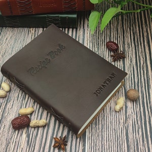 Leather Cook Book, Personalized Recipe Book, Kitchen Book, Personalized Gift for Mom, Gift for chef, New Home Gift