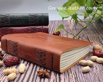 Personalized Leather Recipe Book, Custom Cookbook, Genuine Leather Journal