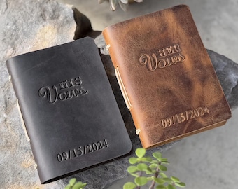 Livres de vœux de mariage en cuir fabriqués à la main, souvenir en relief
