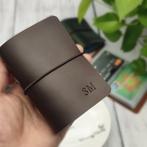 Porta-cartão de crédito de couro personalizado, carteira para cartão de visita, mini álbum de fotos Instax com capas