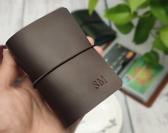 Personalized Leather Credit Card Holder, Business Card wallet, Instax mini photo album with sleeves