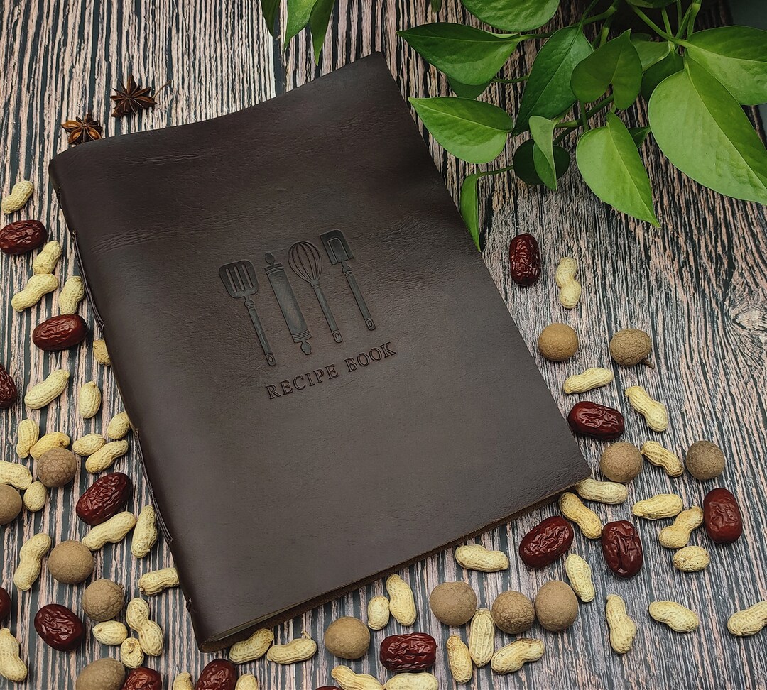 Personalized Recipe Book, Custom Cookbook, A5 A4 Recipe Journal, Personalized Journal, Leather