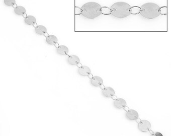 5M DE CHAINE 3,5x2,5MM FORÇAT METAL ARGENTE CLAIR perles colliers fils *C153