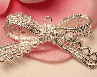 NewBorn Lace Baby Bow Hair Band pour Baptême Fait Main Blanc Bandeau par FDH
