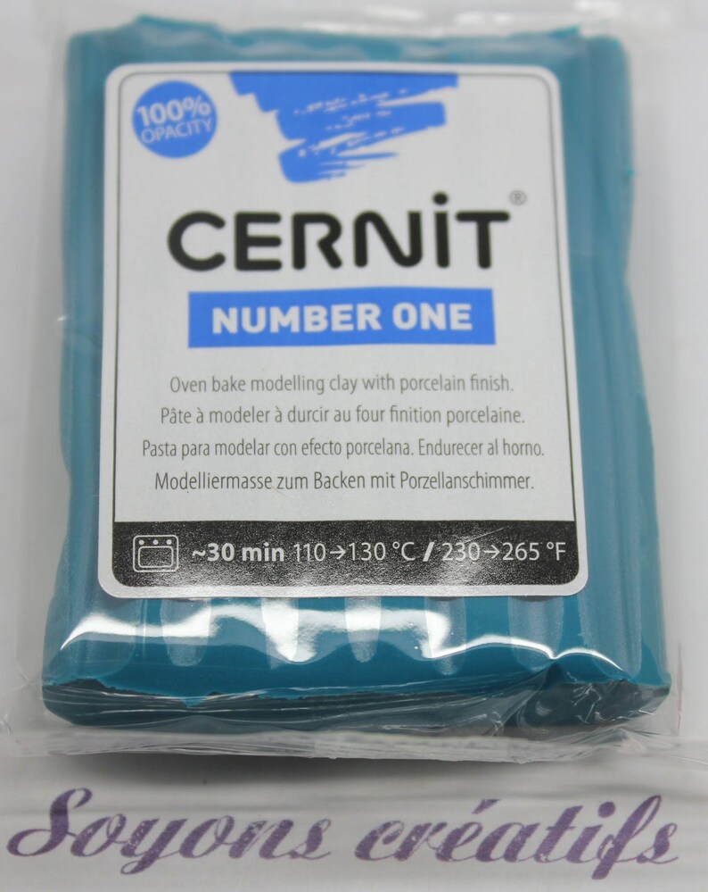 Polymer clay CERNIT Number One blue duck-56 Gr