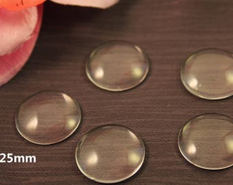 20 Cabochons glass 25mm stick set