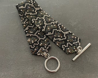 Miyuki Delicas beaded cuff bracelet