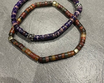 Heishi pearl elastic bracelet