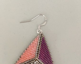 Black Miyuki peyote stitch earrings