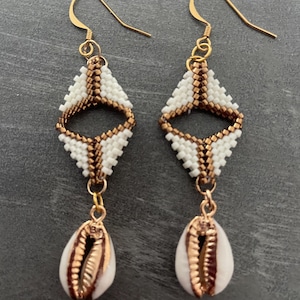 Pearl and shell earrings