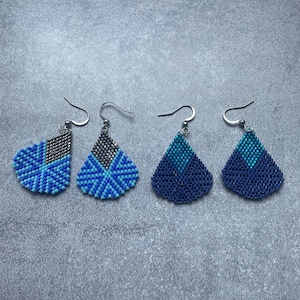 Miyuki beaded earrings with peyote weaving