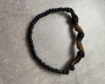 Bracelet spirale Miyuki or et noir