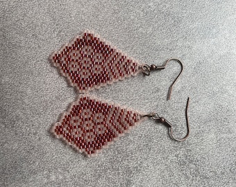 Peyote weaving miyuki pearl earrings