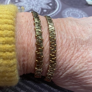 Miyuki Tilas and Rocailles beaded bracelet