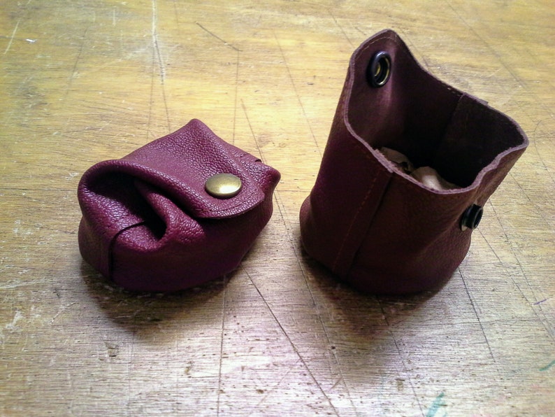 color wine Real leather purse