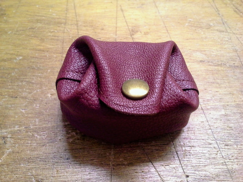 color wine Real leather purse