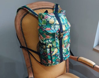 Rucksack, Reiserucksack, Damenrucksack, Tutti Frutti-Stoff.