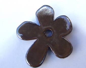 FLOWER CERAMIC BROWN KHAKI 50MM