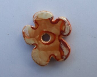 ORANGE CERAMIC FLOWER 24MM