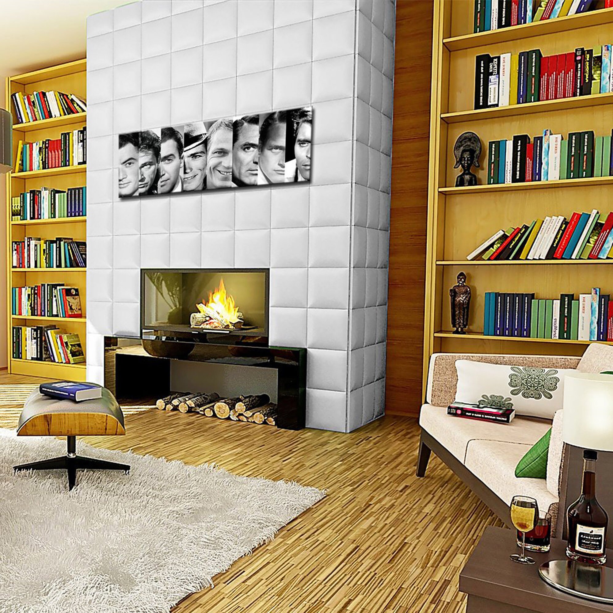 Photo Panoramique Stars Hollywood Noir et Blanc 40x100cm