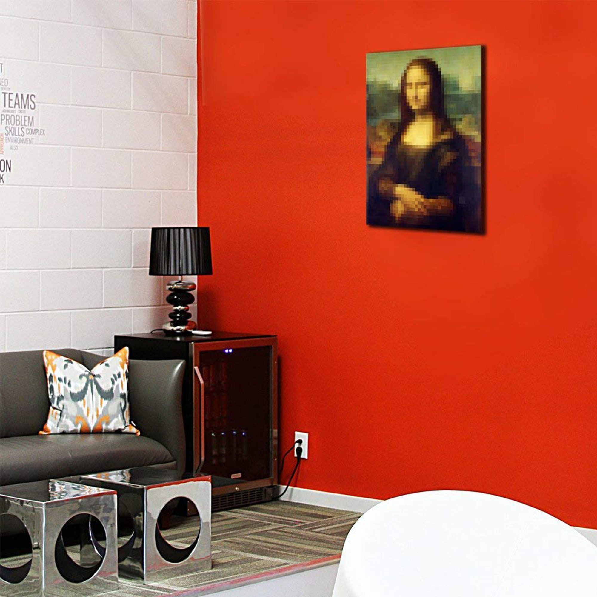 Portrait sur Toile La Joconde Pixellisée 30x40cm