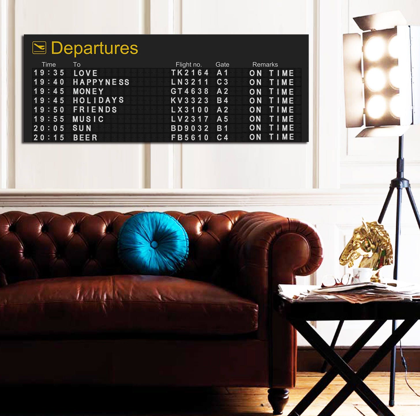 Tableau Toile Affiche Aéroport Personnalisable Panoramique 30x80cm