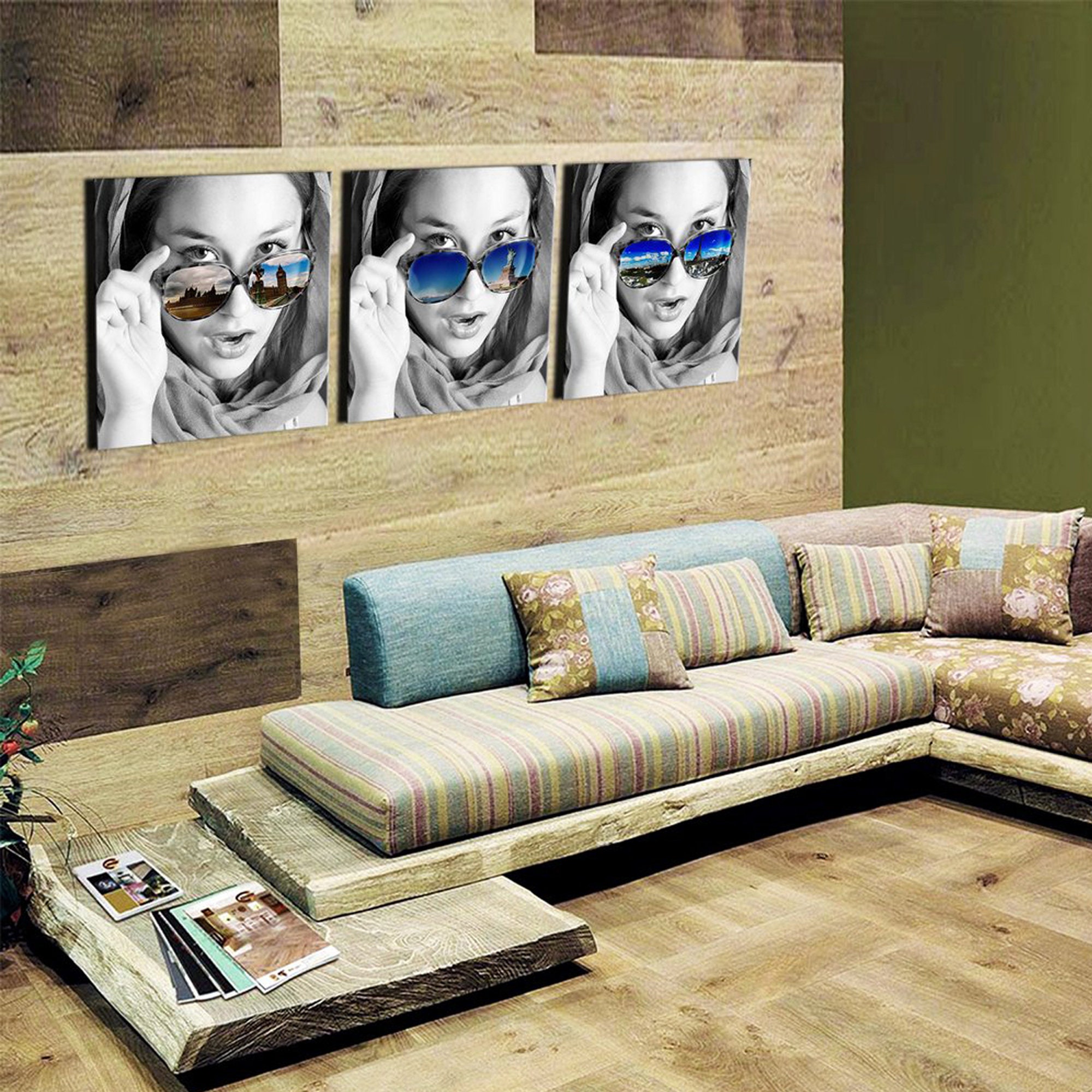 Toile Reflet New-York-Londres-Paris 30x30cm