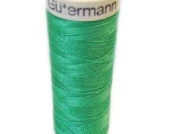 Thread 100% polyester Gutermann 100 m N 235 turquoise blue color