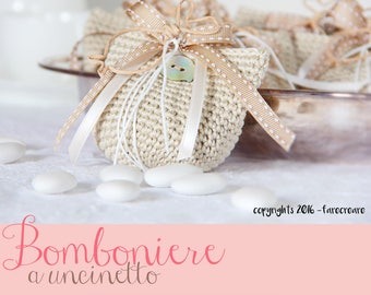 Tutorial uncinetto portaconfetti per bomboniera con passo passo