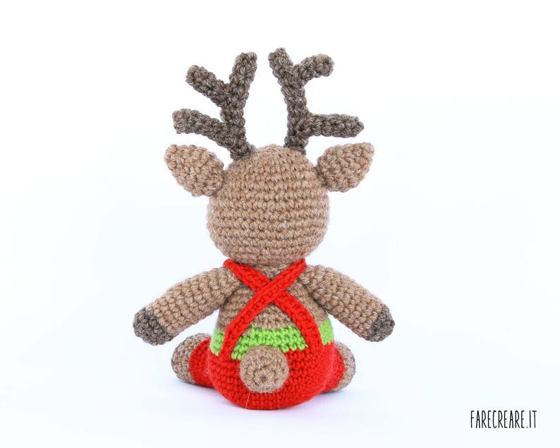 TOYMIS Mini Cervo Positivo All'Uncinetto, 12 Cm, Renna In Lana Con Biglietto D'Incoraggiamento, Regalo Natale E Laurea - 2